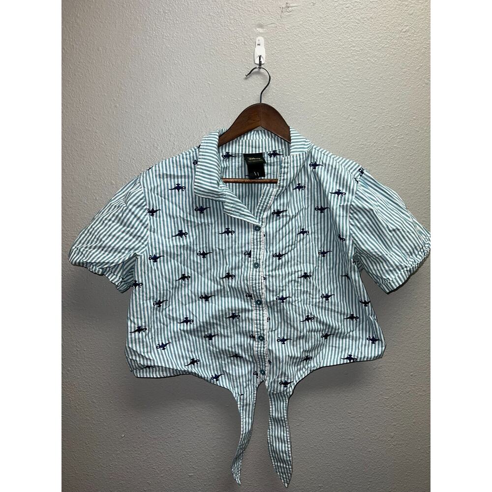 Vintage Womens Aladdin Shirt Her Universe Disney Lamp Button Down Top Tee Large